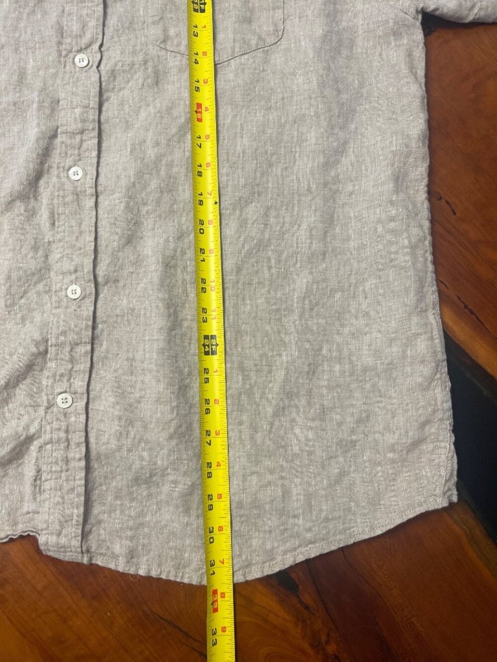 Banana Republic Linen Standard Fit Short Sleeve Button Shirt Tan Sz XL Tall - Picture 6 of 6